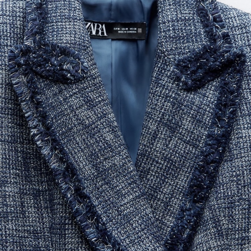 ZARA TEXTURED SHORT BLAZER - Picture 8 of 11